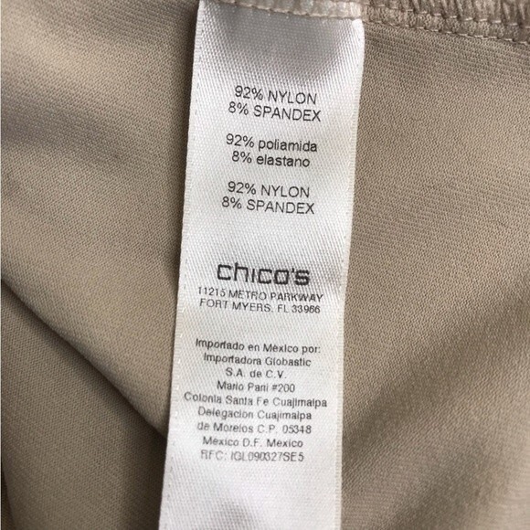 Chicos Tank Top Sleeveless Cami Beige Stretch Layer Womens Size Small Smoothing - Picture 8 of 11